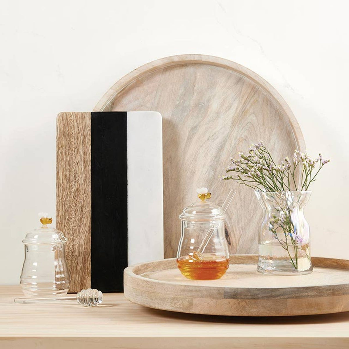 Striped Marble + Wood Board: Material