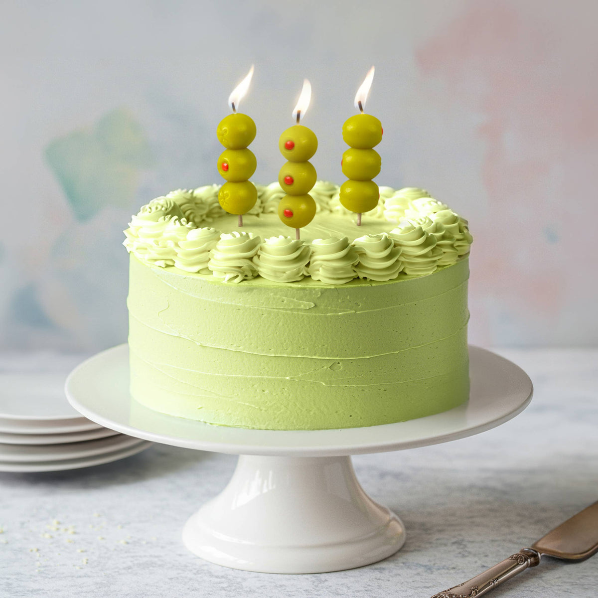 COCKTAIL PARTY Olive Candles - Set of 6