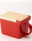 Bee House Ceramic Salt Box With Wooden Lid
