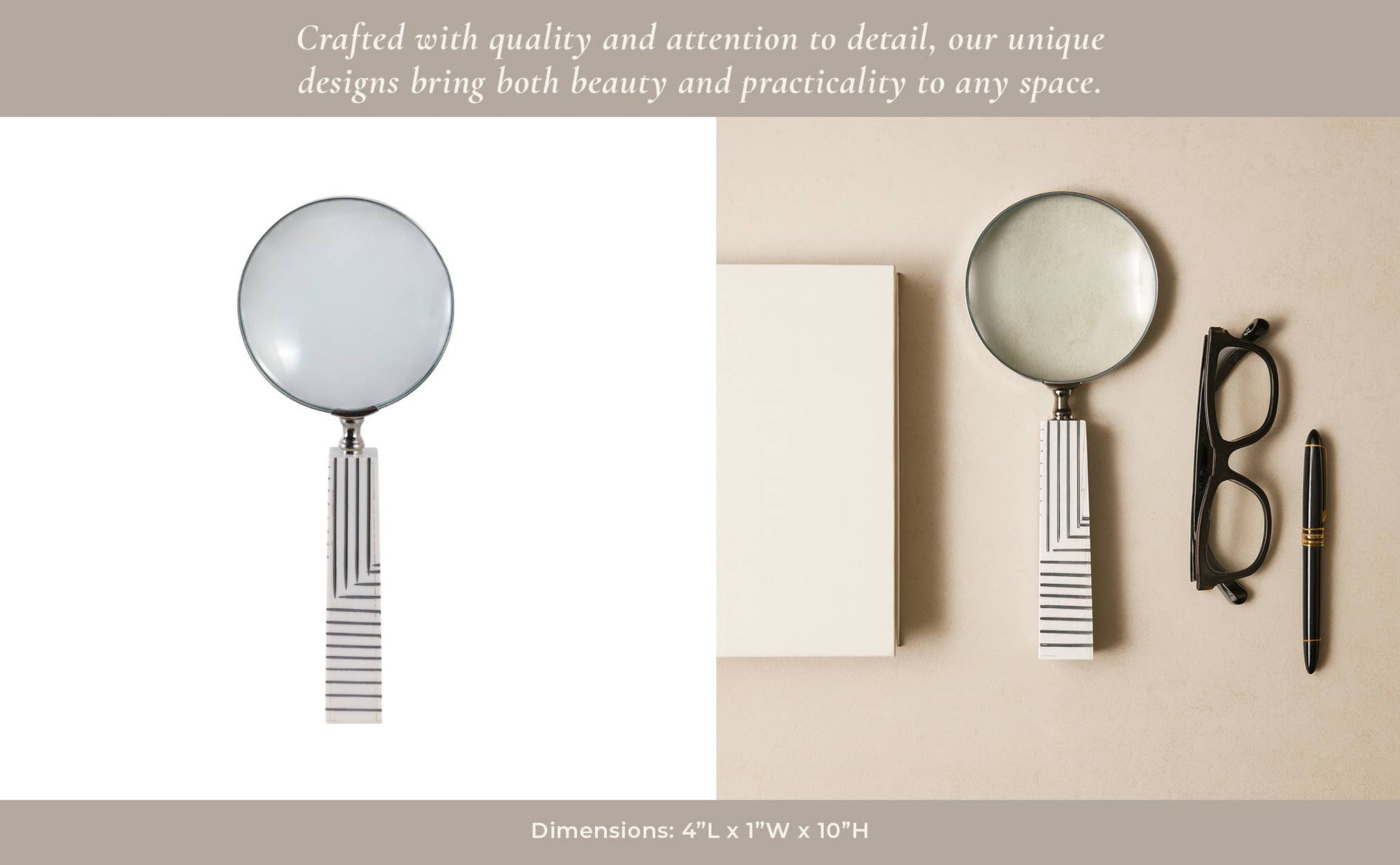 Black Resin Magnifying Glass, 10 in.