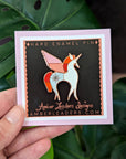 Rose Gold Unicorn Enamel Pin