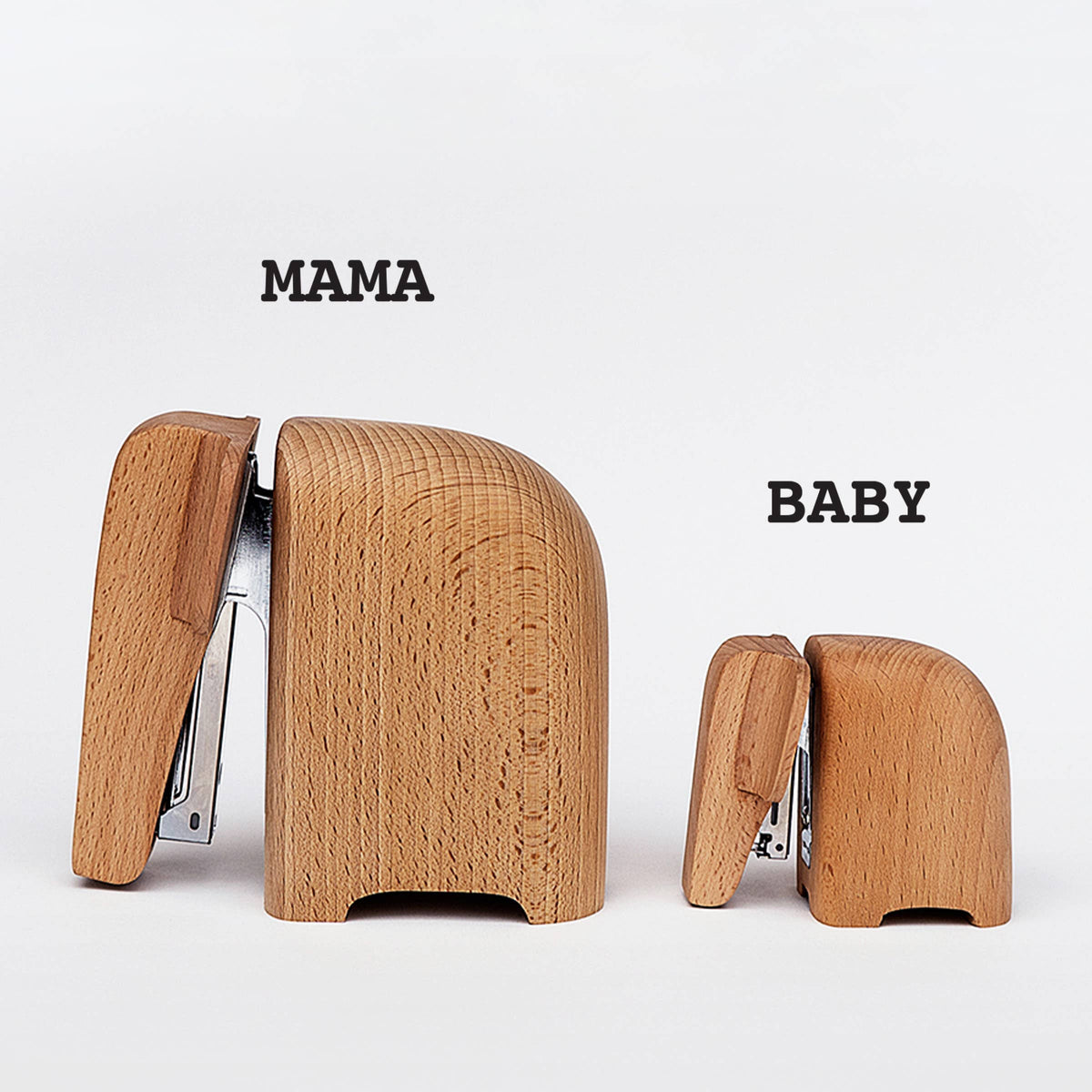 Wooden Elephant Stapler Small - Sculptural and useful: Baby (Small)