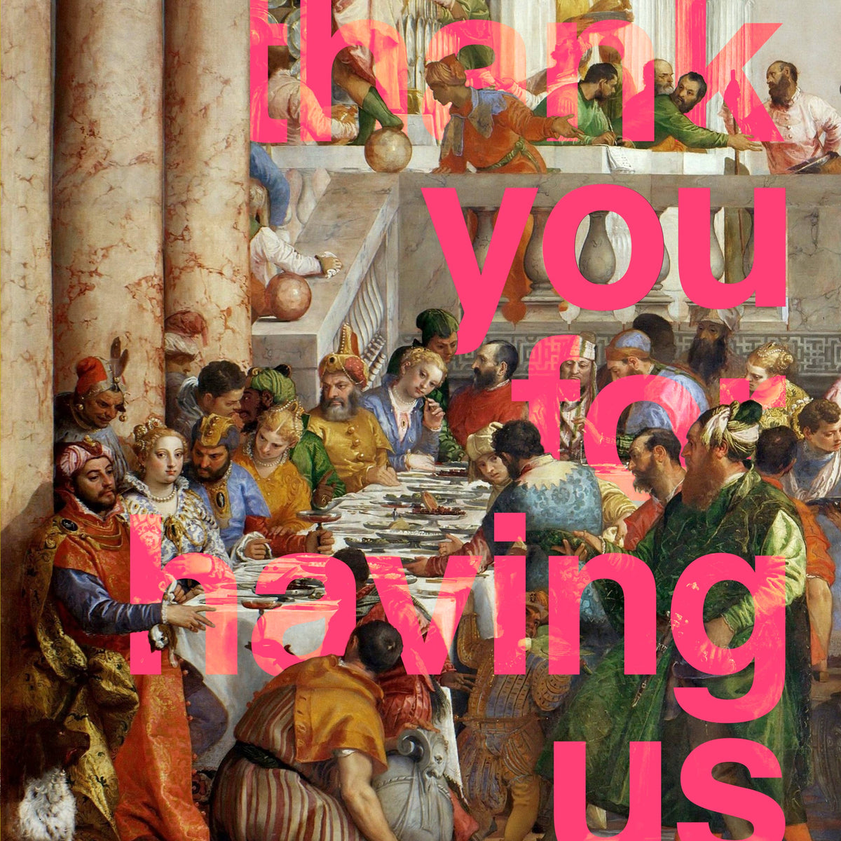 “Thank you for having us” A2 thank-you card: Recycled Kraft