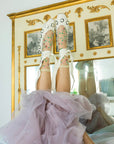 Sheer Rosettes Crew Socks