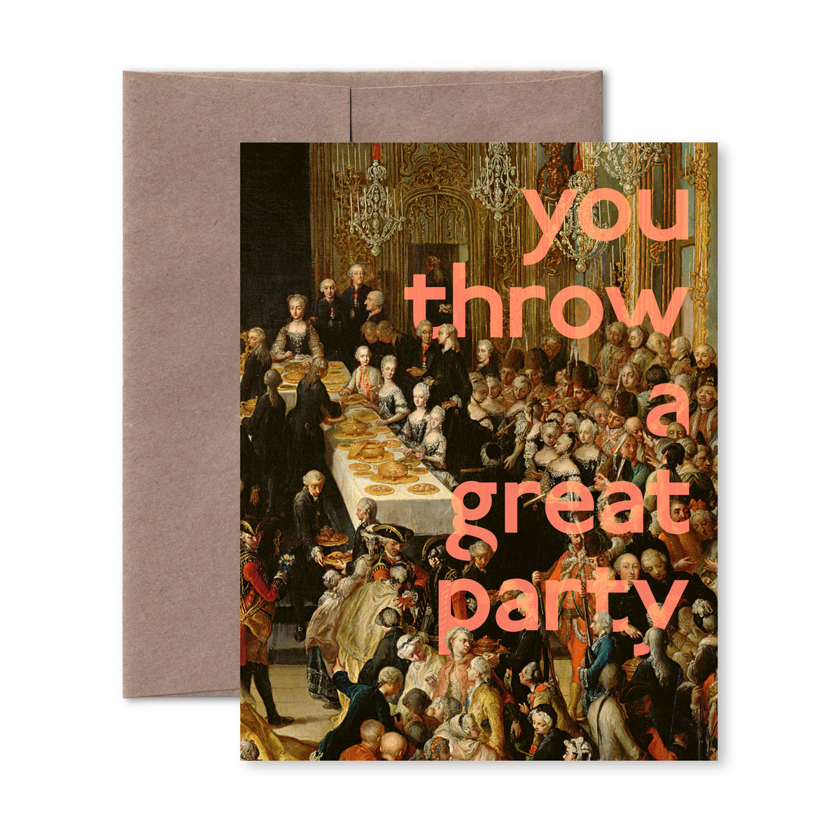 “You throw a great party” A2 thank-you card : Recycled Kraft envelope