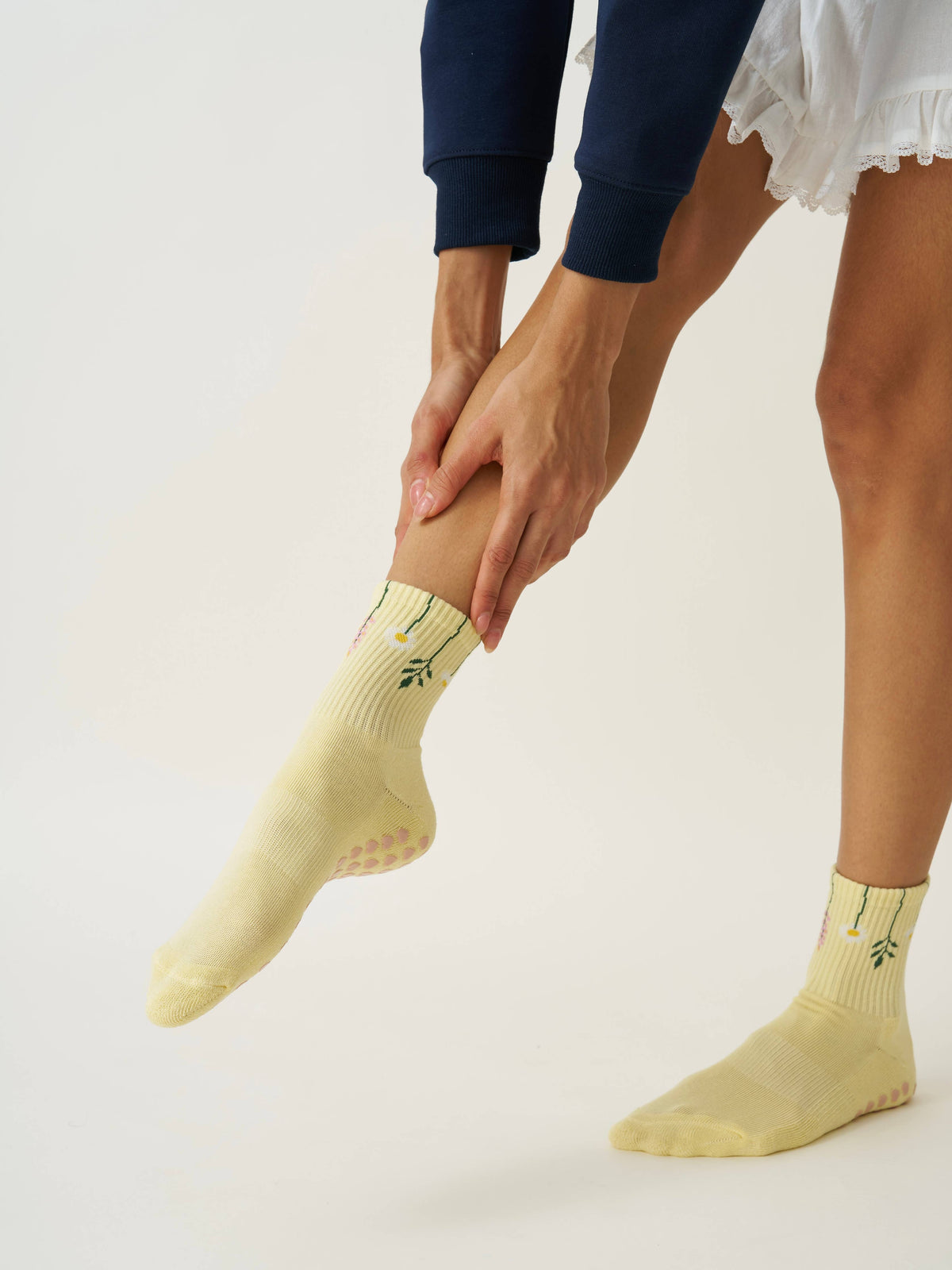 🌿 Flower Stem Grip Sock, Pilates Socks