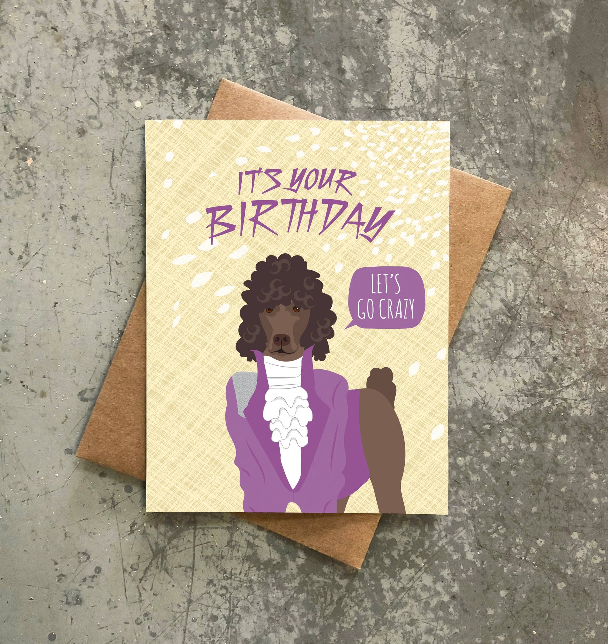 Prince Poodle Birthday Card