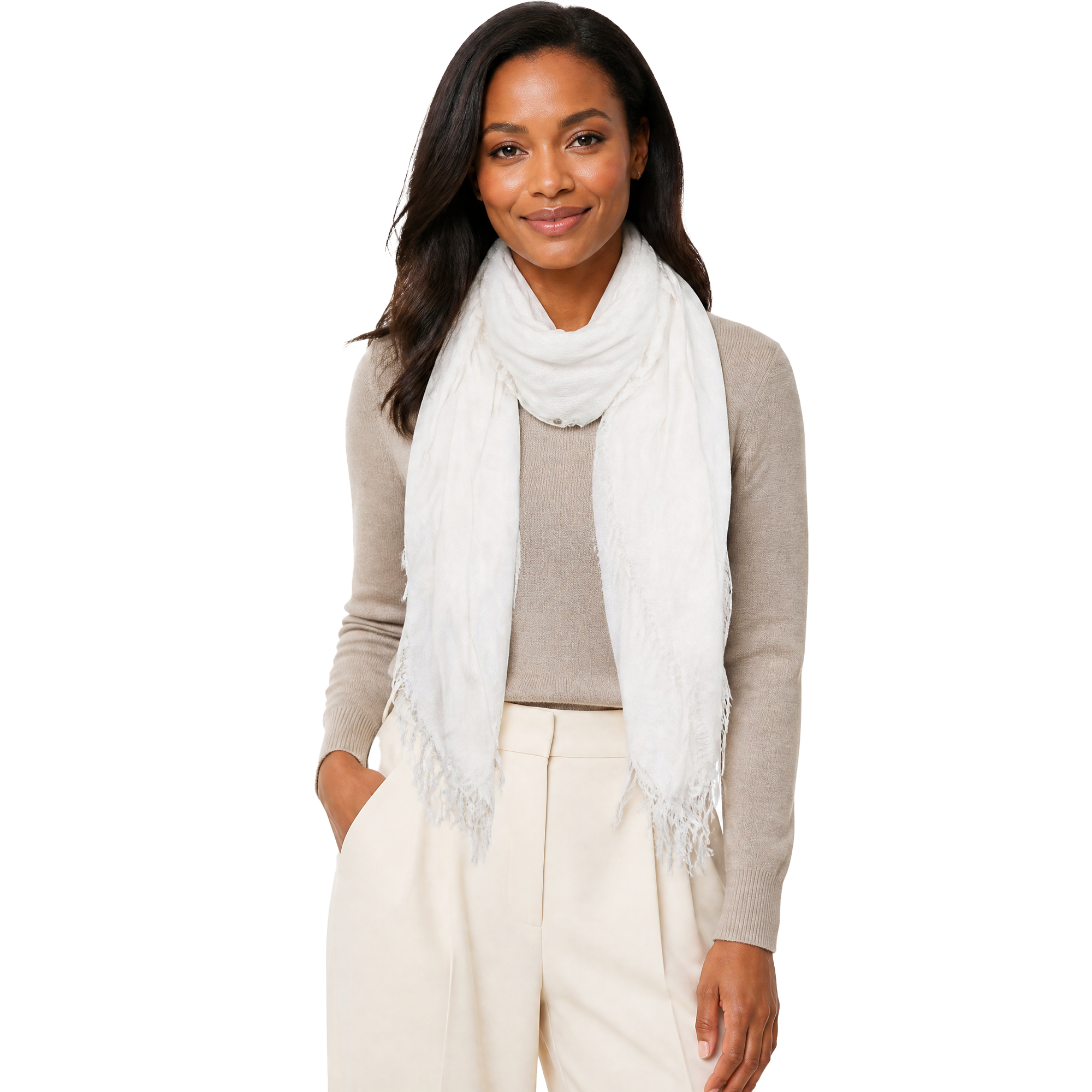 Cashmere Blend Solid Scarf: Deep Rose
