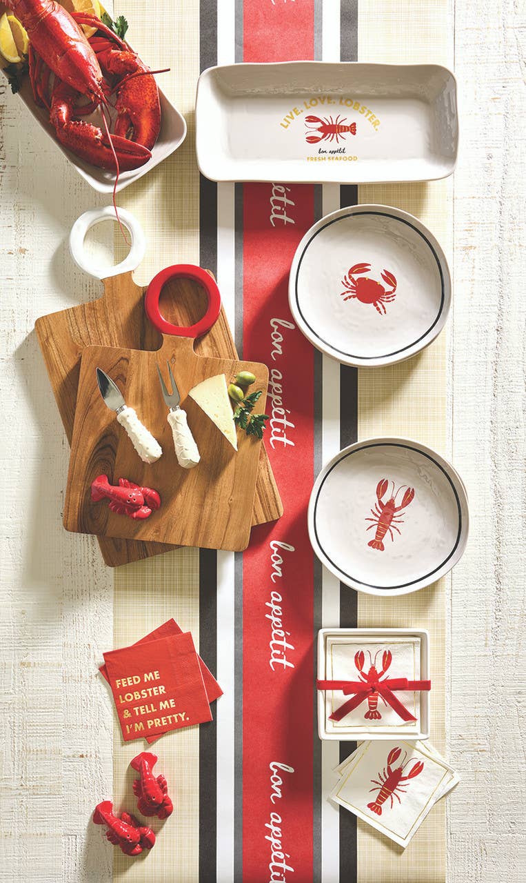 Wood Board with Enamel Handle - Small - Red: Acacia Wood ,  Enamel / 15" L x 10" W x .5" H