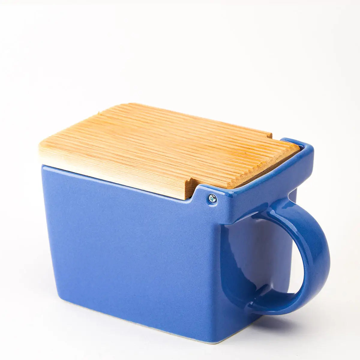Bee House Ceramic Salt Box With Wooden Lid