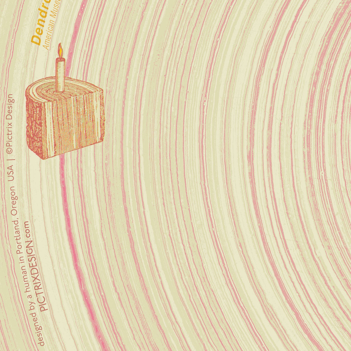 "Dendrochronology" A2 birthday card (woman): Recycled Kraft