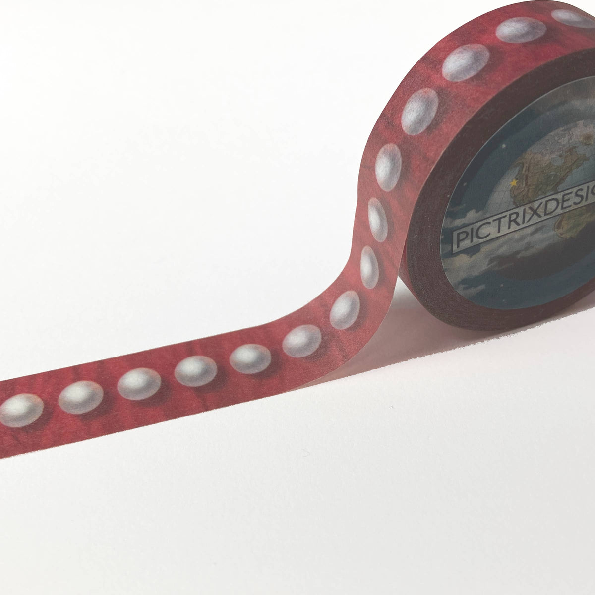 Washi tape: "pearls on red silk"