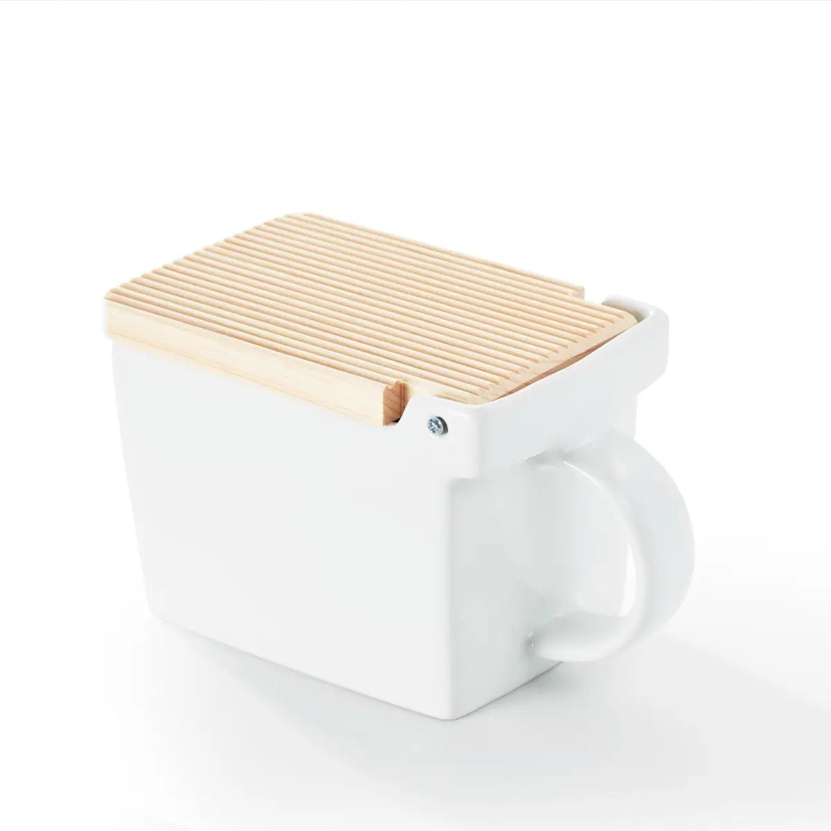 Bee House Ceramic Salt Box With Wooden Lid
