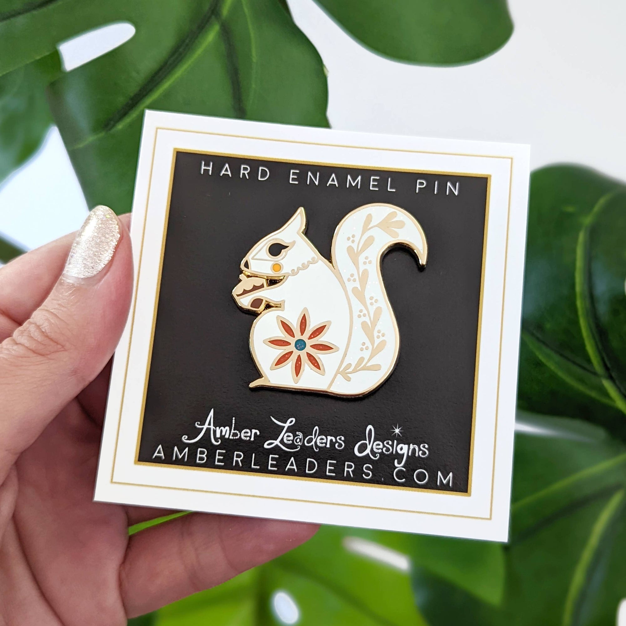 White Squirrel Enamel Pin