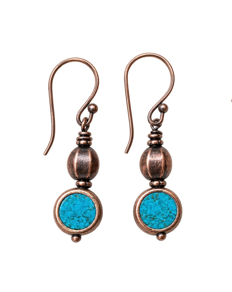 Colleen dela Torre Turquoise Wrapped in Copper Earrings
