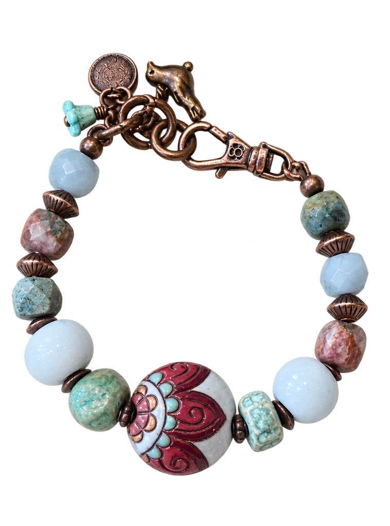 Colleen dela Torre Handmade Large Flower Bead Bracelet