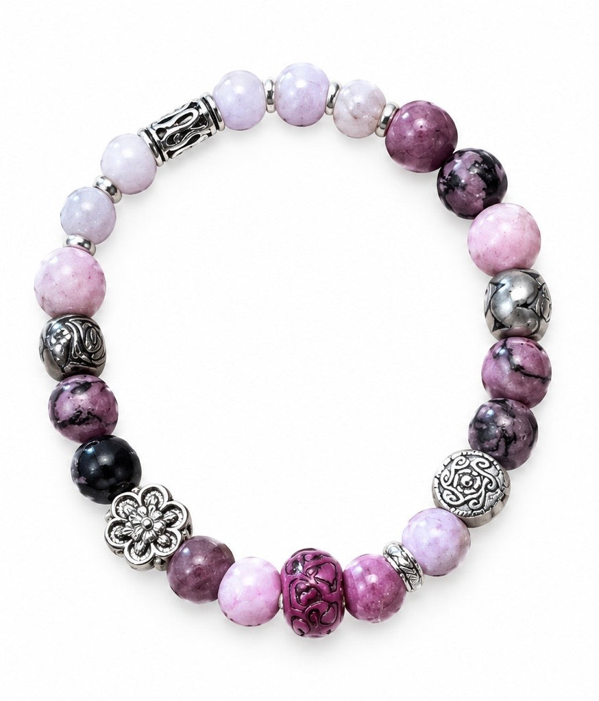 Colleen dela Torre Pink Zebra Jasper Quartz Bracelet