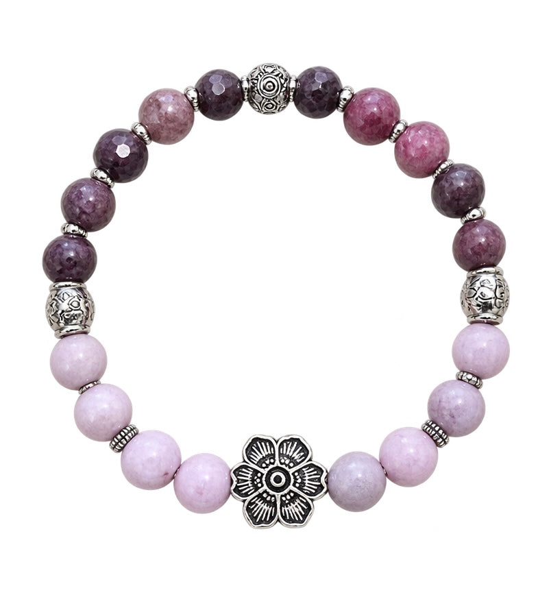 Colleen dela Torre Pink Zebra Jasper Quartz Bracelet