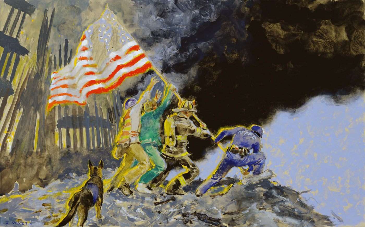 Jamie Wyeth September 11th, 2001 Mixed media on toned board