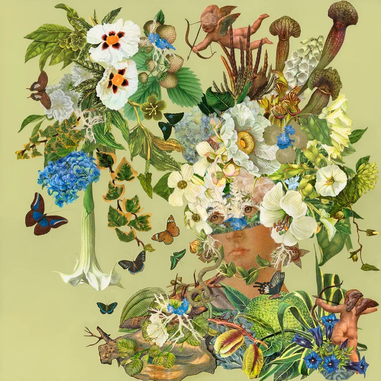Dominique Pfahl Original La Chasse aux Papillons Collage