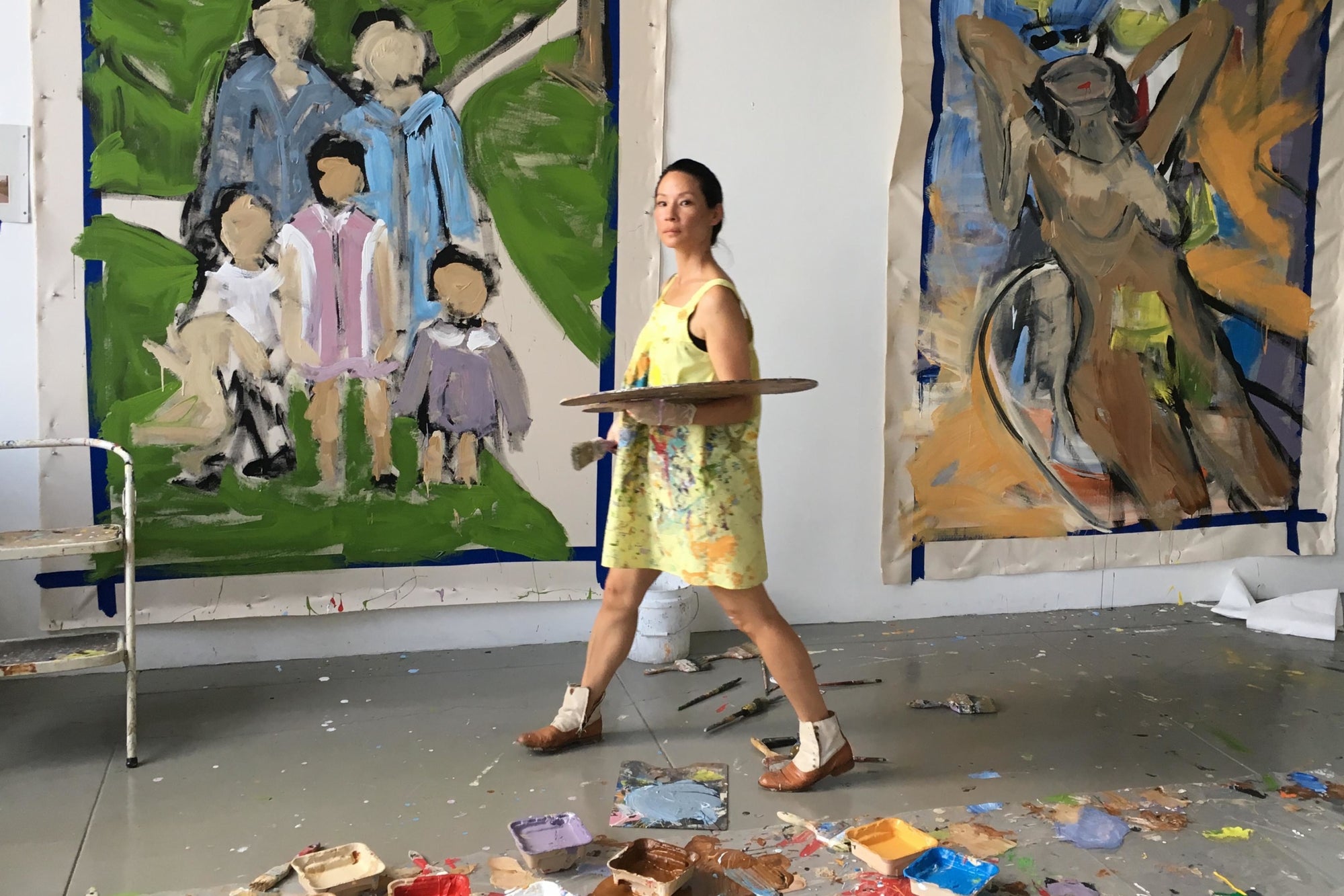 Lucy Liu in her studio
