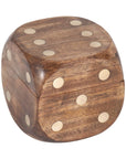 Brown Mango Wood Dice-Shaped Storage
