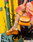 Sheer Rosettes Crew Socks