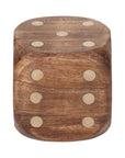 Brown Mango Wood Dice-Shaped Storage