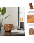 Brown Mango Wood Dice-Shaped Storage