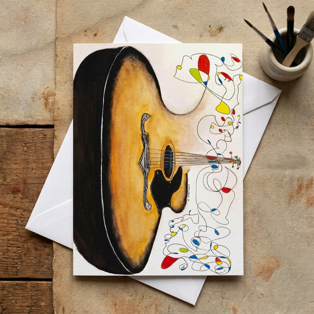 Guitar Cris Qualiana  Greeting Card