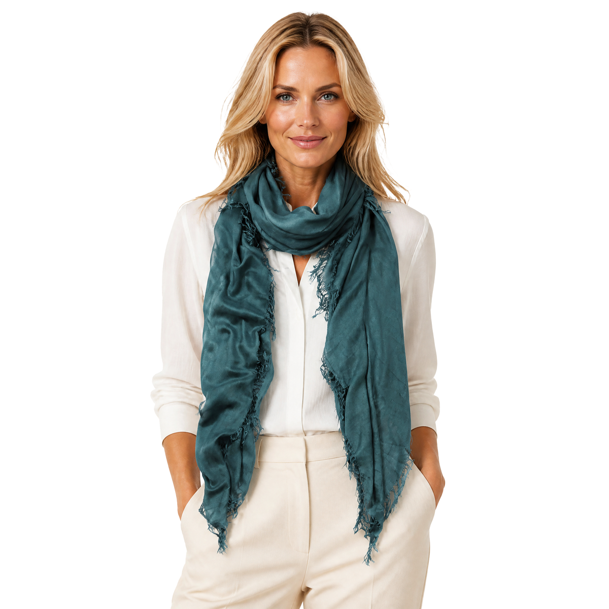 Cashmere Blend Solid Scarf: Deep Rose