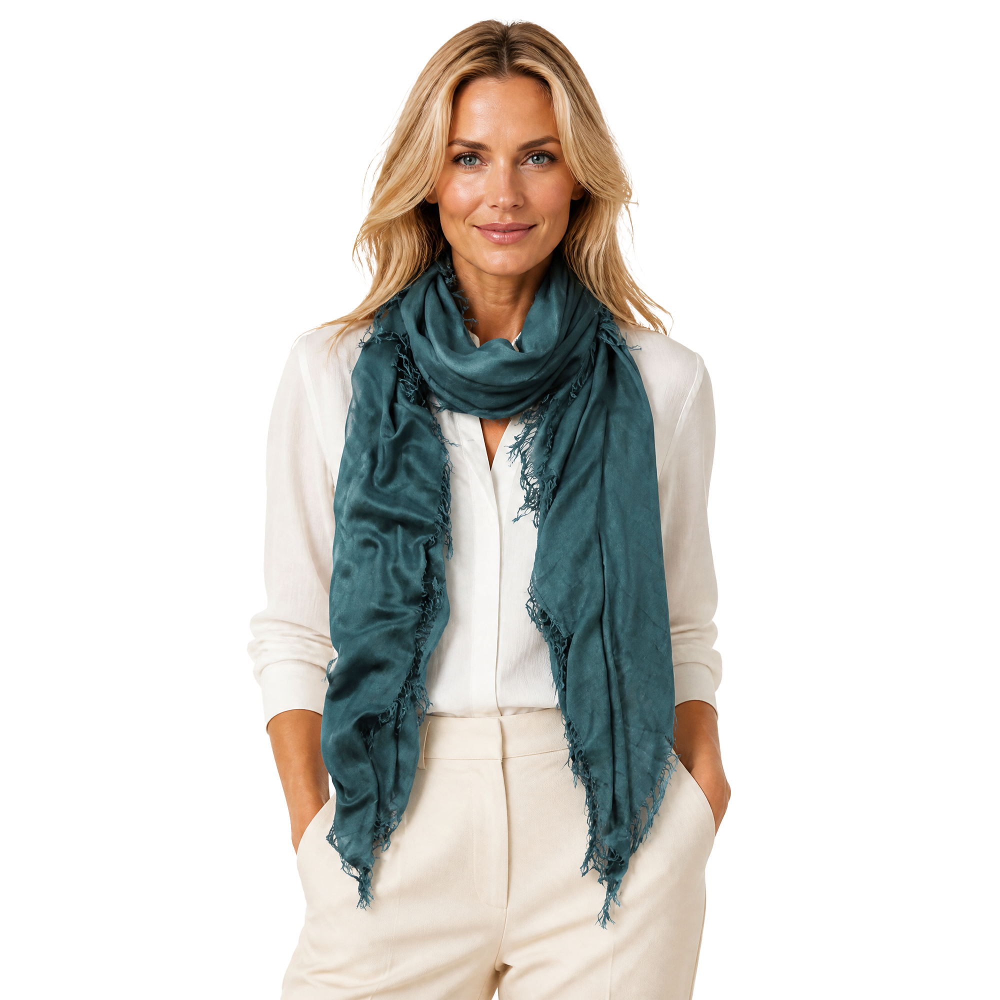 Cashmere Blend Solid Scarf: Dragonfly