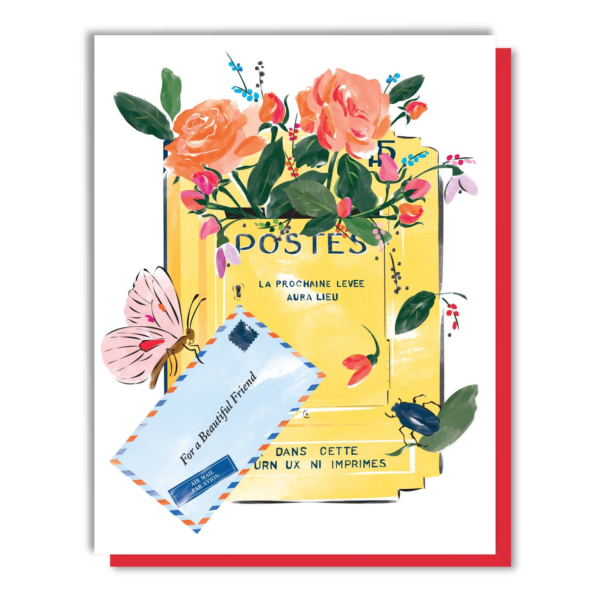 Mailbox and Flowers Friendship Card: Single