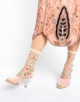 Sheer Rosettes Crew Socks