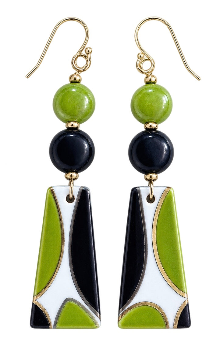 Colleen delatTorre Abstrat Ceramic Focal from Bulgaria with Coordinating Beads