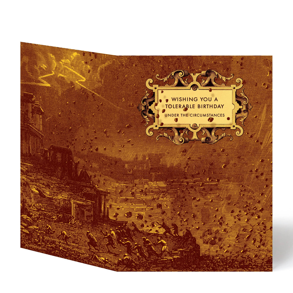 "A tolerable birthday" (Pompeii) A6 birthday card: Recycled Kraft envelopes