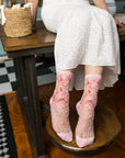 Cherry Blossom Sheer Crew Socks