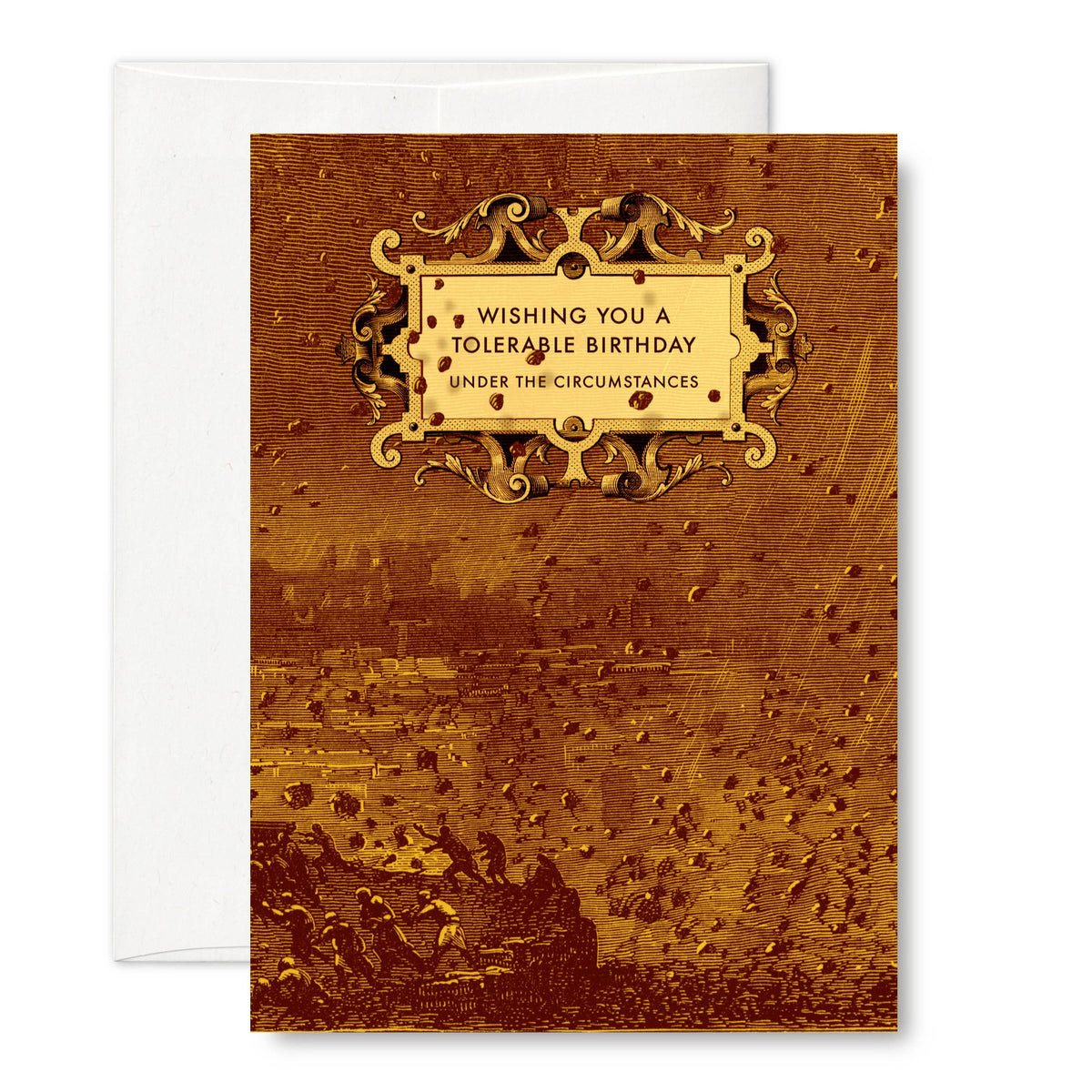 "A tolerable birthday" (Pompeii) A6 birthday card: Recycled Kraft envelopes