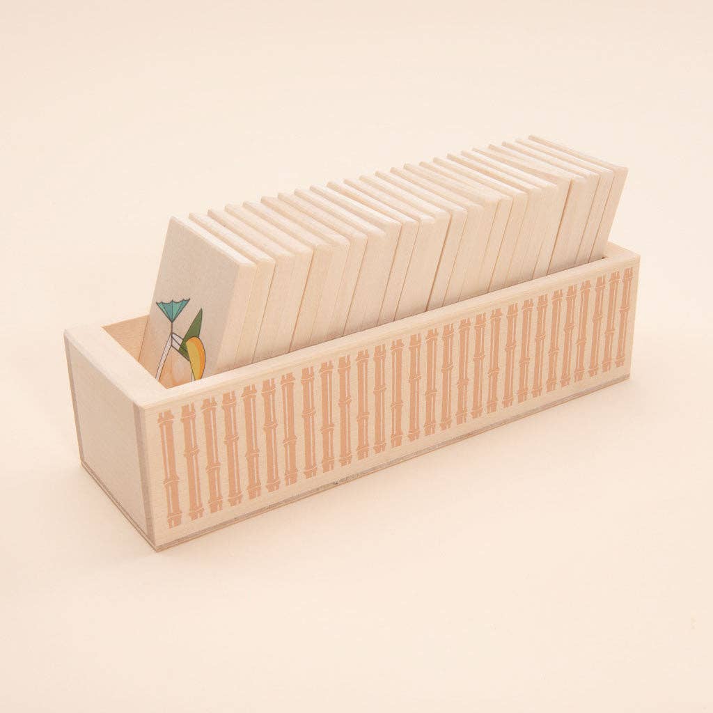 Wooden Tiki Drink Cards