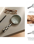 Black/White Resin Handle Magnifying Glass