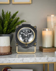 Metal Altimeter Desk Clock Timeless Accent - Black, 7 in.