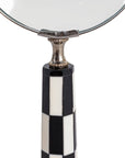 Black/White Resin Handle Magnifying Glass