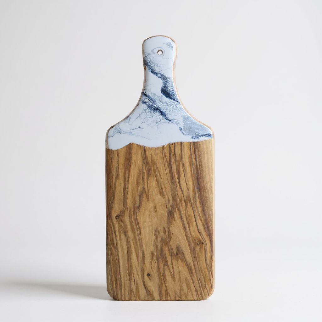 Olivewood Marbled Resin Kitchen Cheese Serving Board Decor : White Marble
