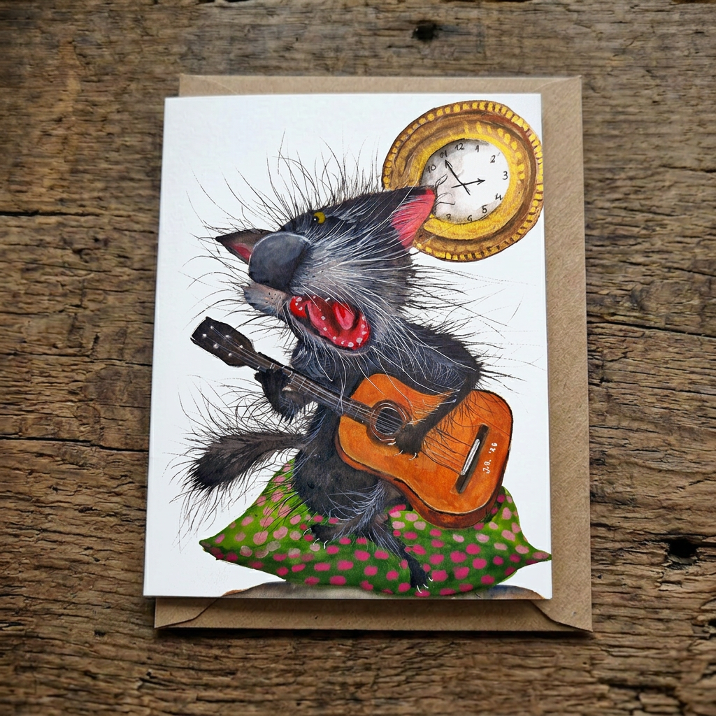 Purrfect Blues Jurga Ryan Greeting Card