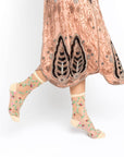 Sheer Rosettes Crew Socks