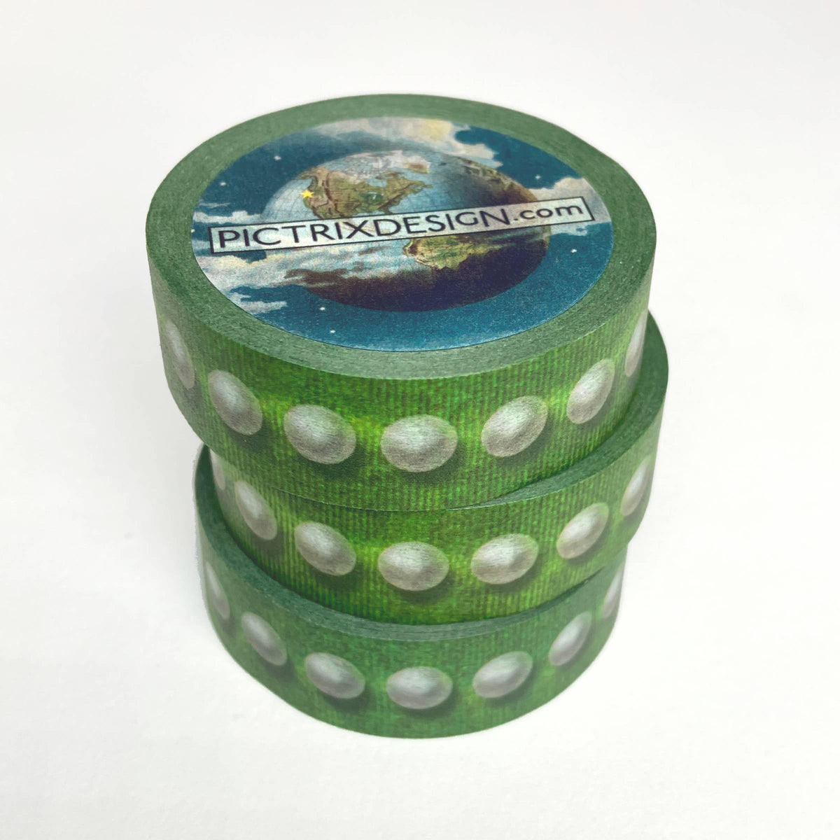 Washi tape: "pearls on green watered silk"