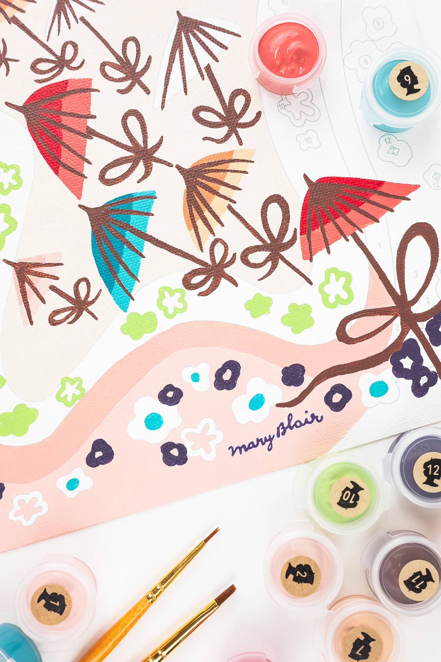 Disney Artist Mary Blair's Parasols Paint-by-Number Kit