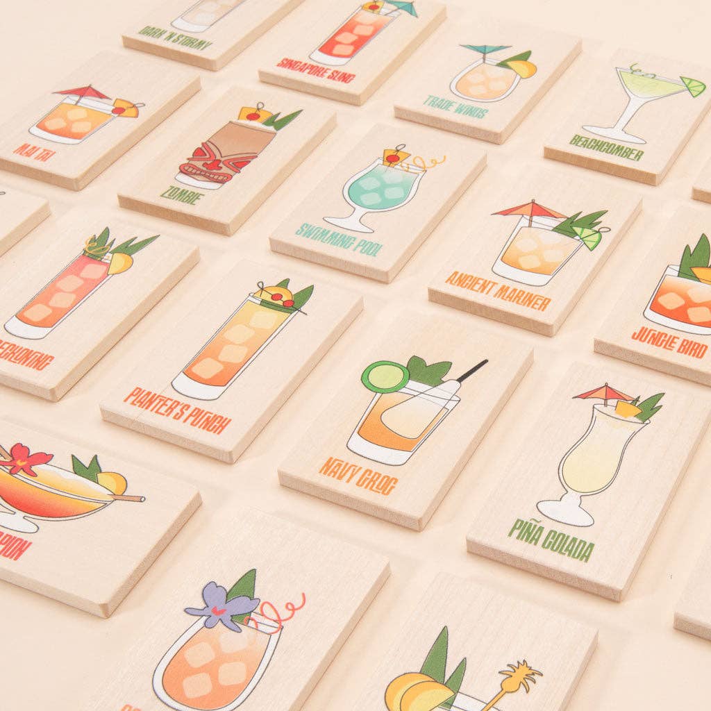 Wooden Tiki Drink Cards