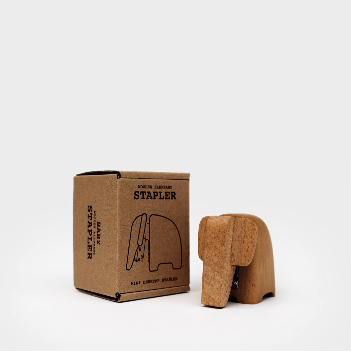 Wooden Elephant Stapler Small - Sculptural and useful: Baby (Small)