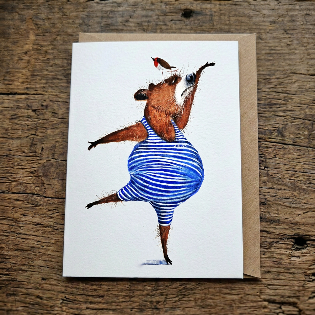 Bearly Balanced  Jurga Ryan Greeting Card